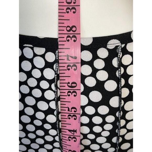 Women's Forever Jersey Knit Sleeveless Fit n Flare Dress Black White Dot Stretch - Picture 5 of 6